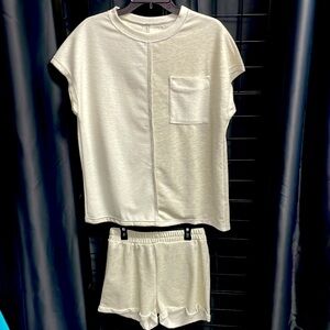 The perfect 2 piece set light gray cotton blend set.